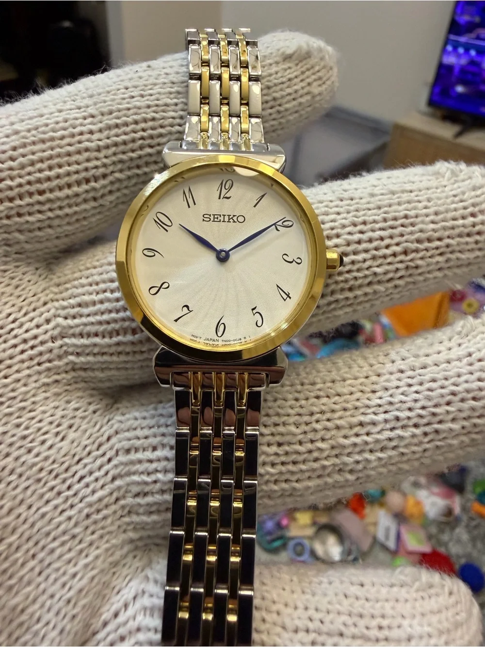 Seiko Essentials Women's Watch Two-Tone Gold Silver Arabic SFQ800 7N00-0BM0